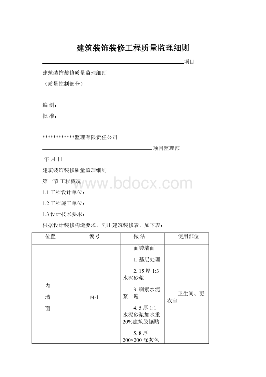 建筑装饰装修工程质量监理细则.docx