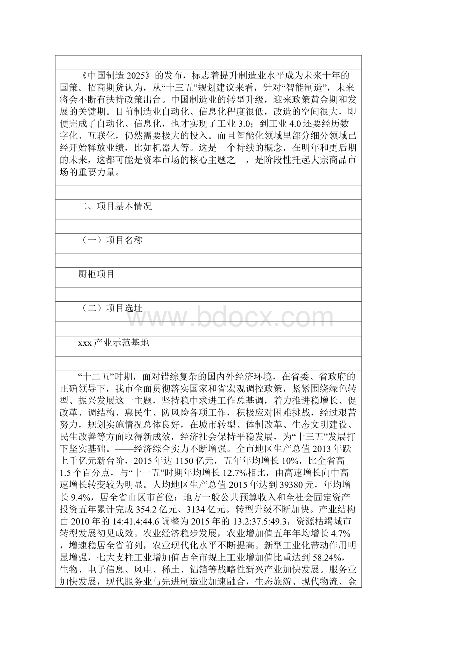 厨柜项目可行性研究报告Word格式.docx_第2页