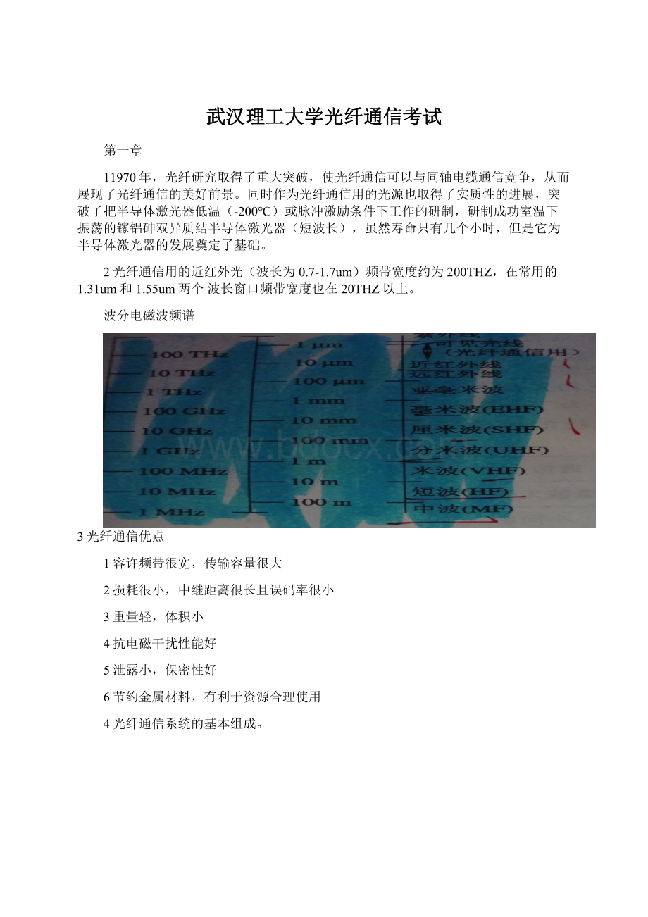 武汉理工大学光纤通信考试.docx_第1页