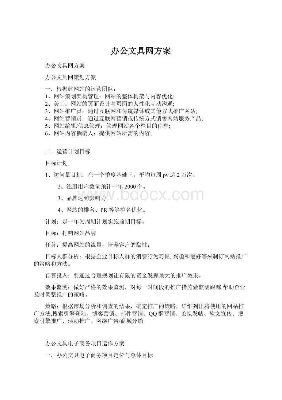 办公文具网方案文档格式.docx_第1页