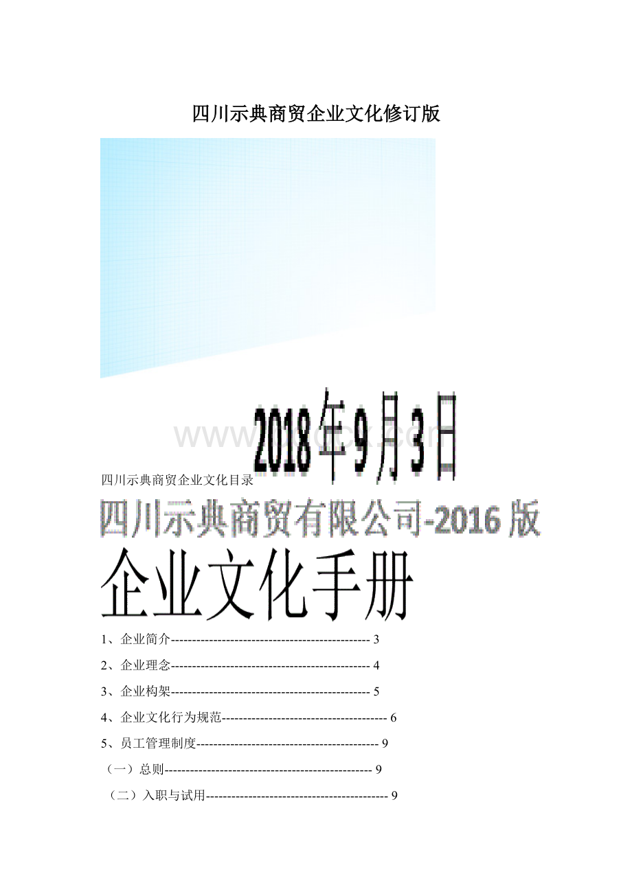 四川示典商贸企业文化修订版Word文档格式.docx