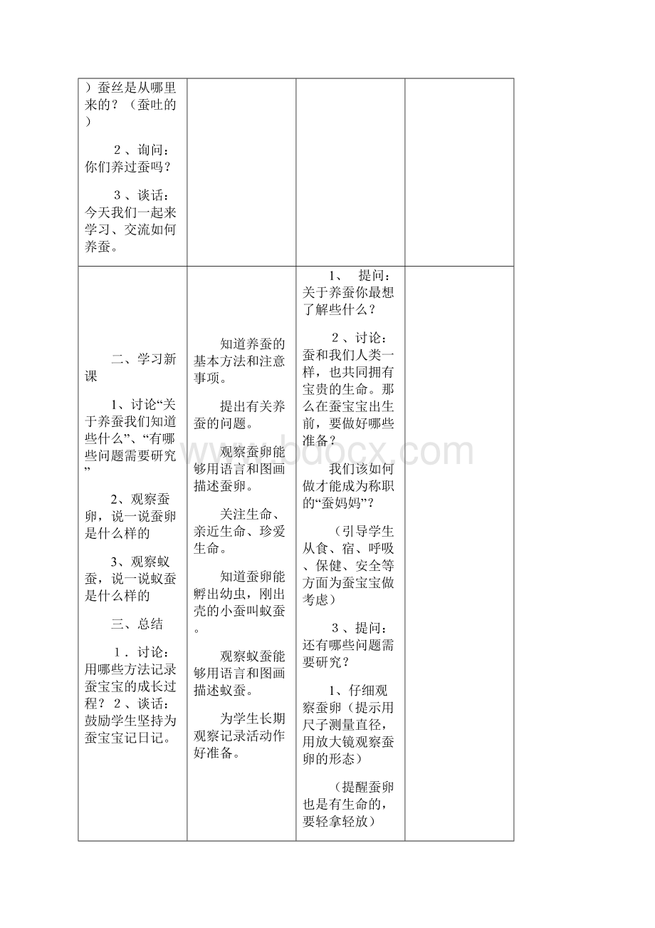 苏教版科学四下我们来养蚕单元教案.docx_第2页