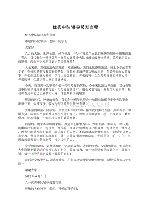 优秀中队辅导员发言稿.docx