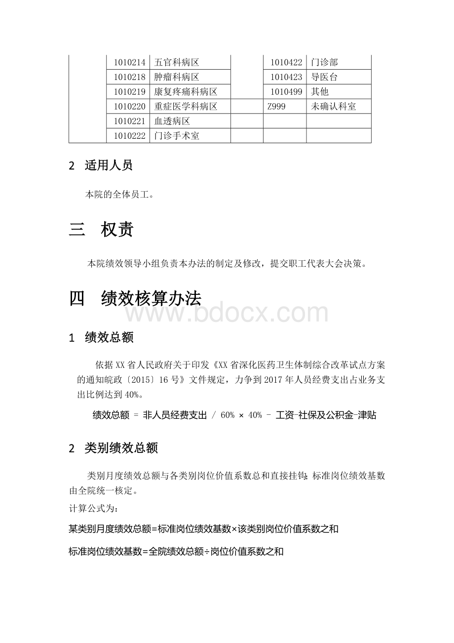 XXXX人民医院绩效方案Word格式.doc_第3页