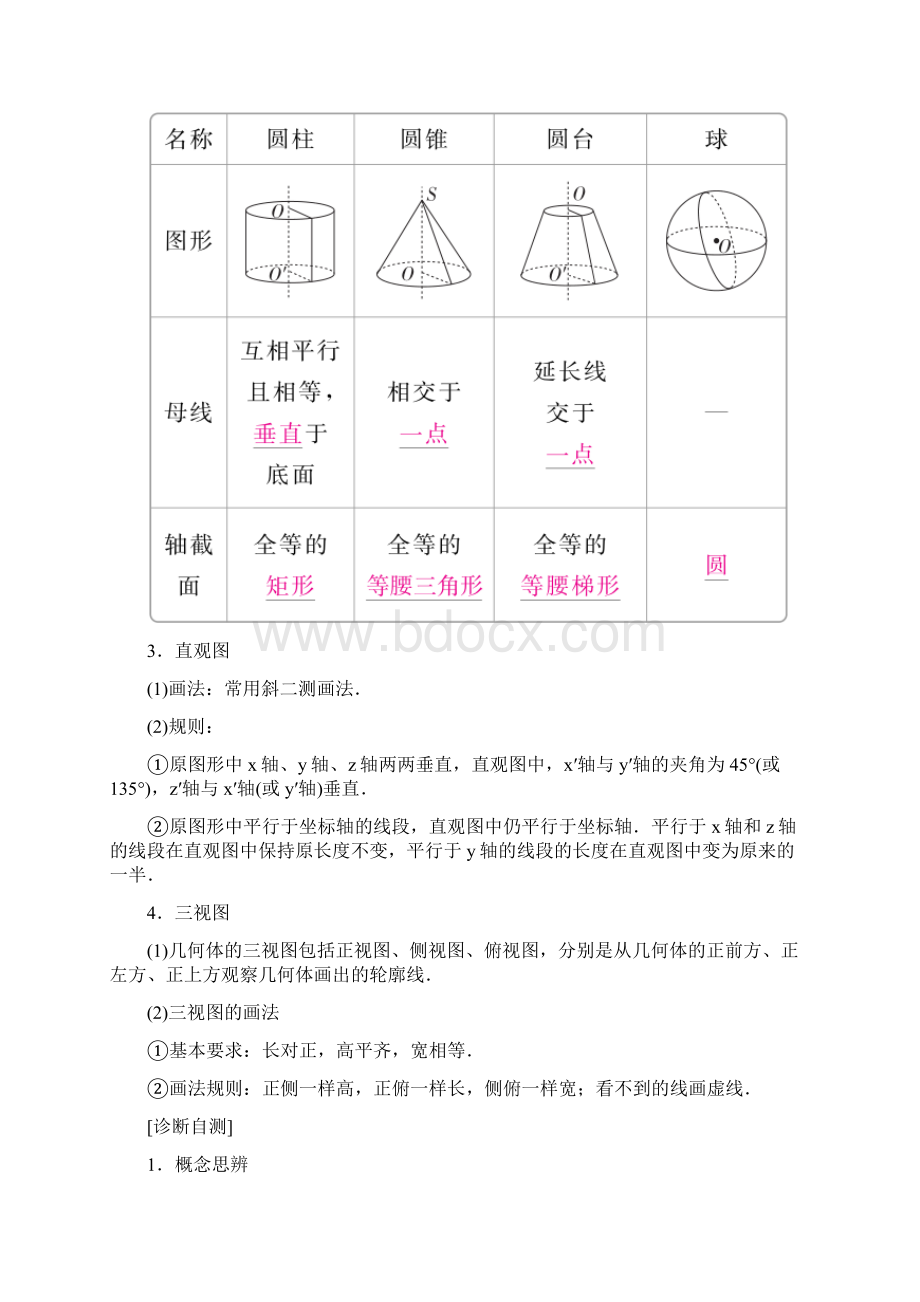 版高考数学一轮复习第7章立体几何71空间几何体的结构及其三视图和直观图学案理.docx_第2页