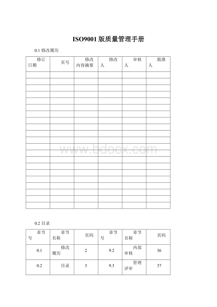 ISO9001版质量管理手册.docx_第1页