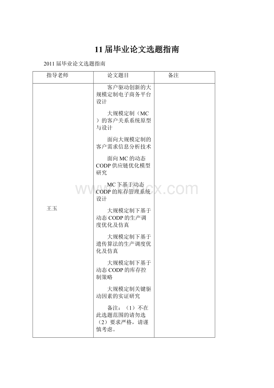 11届毕业论文选题指南文档格式.docx_第1页