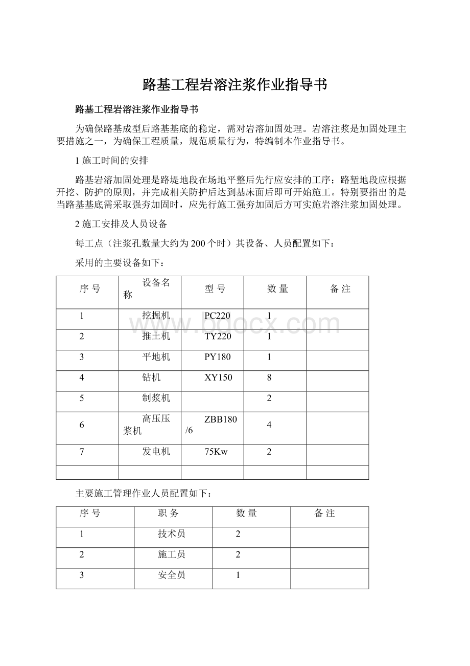 路基工程岩溶注浆作业指导书Word文档下载推荐.docx