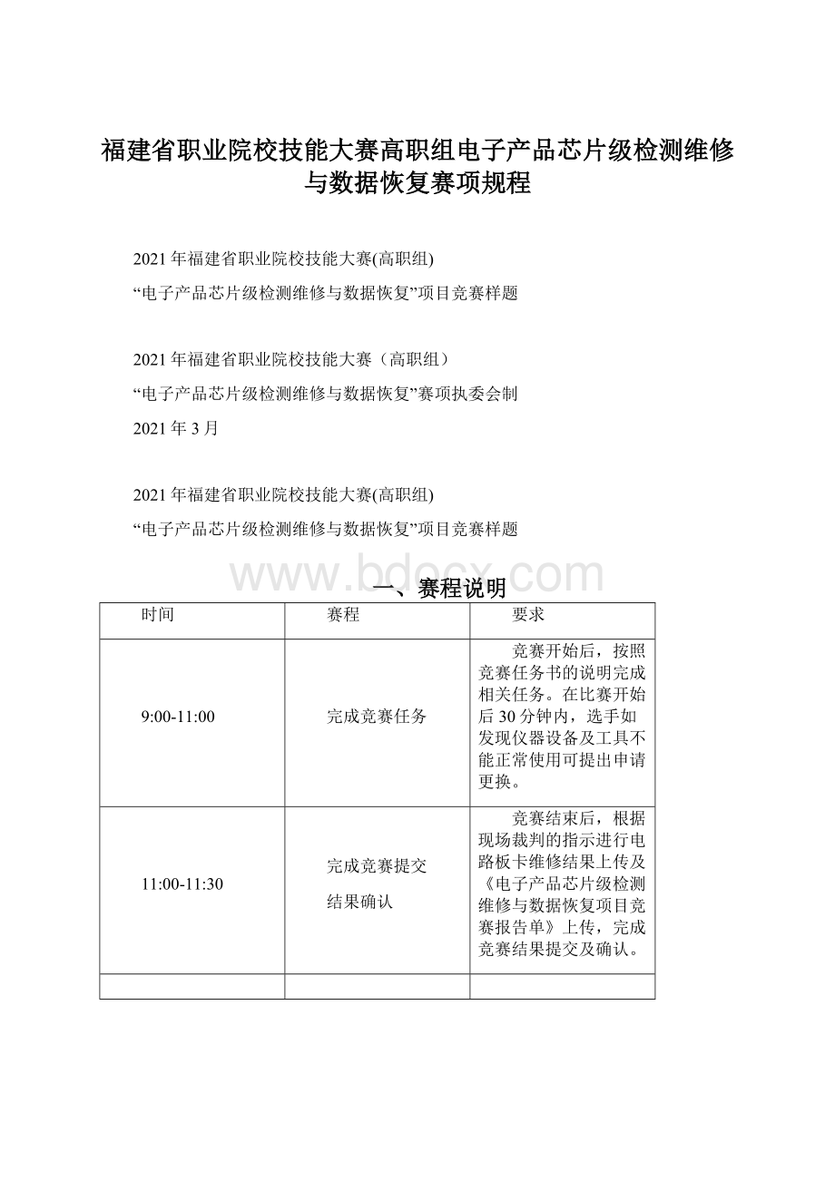 福建省职业院校技能大赛高职组电子产品芯片级检测维修与数据恢复赛项规程.docx_第1页