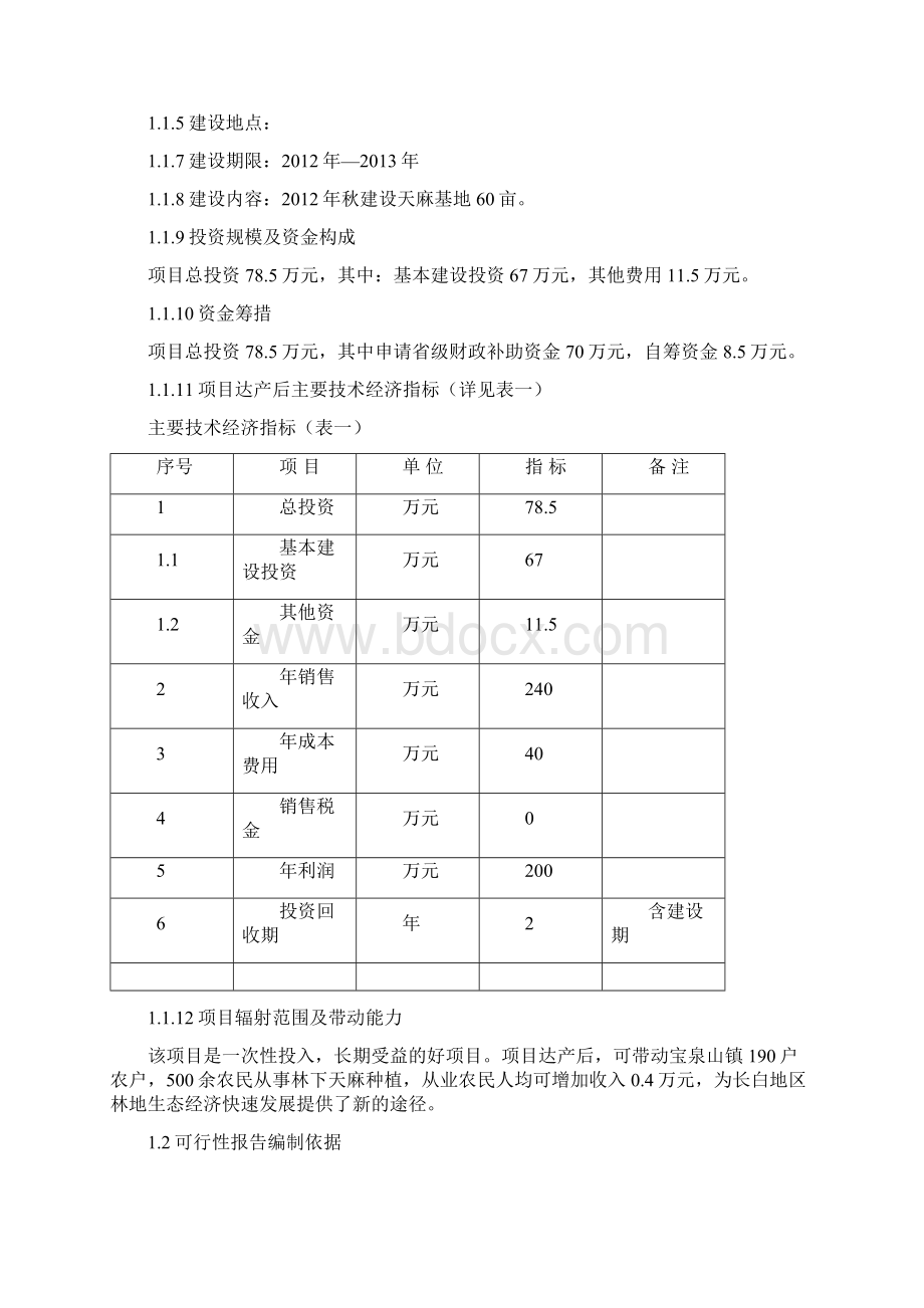 天麻标准化种植基地建设项目可行性研究报告完美版Word格式文档下载.docx_第2页