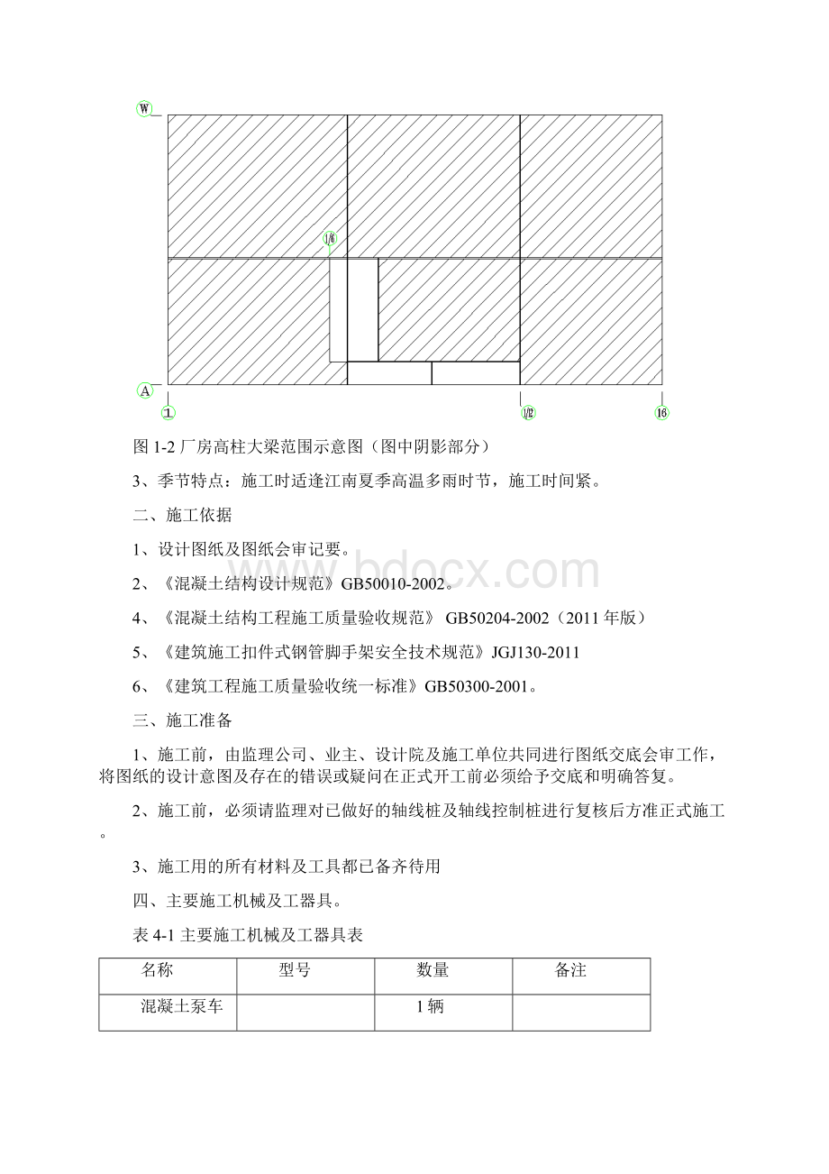 厂房高柱大梁混凝土施工方案最新精选.docx_第3页