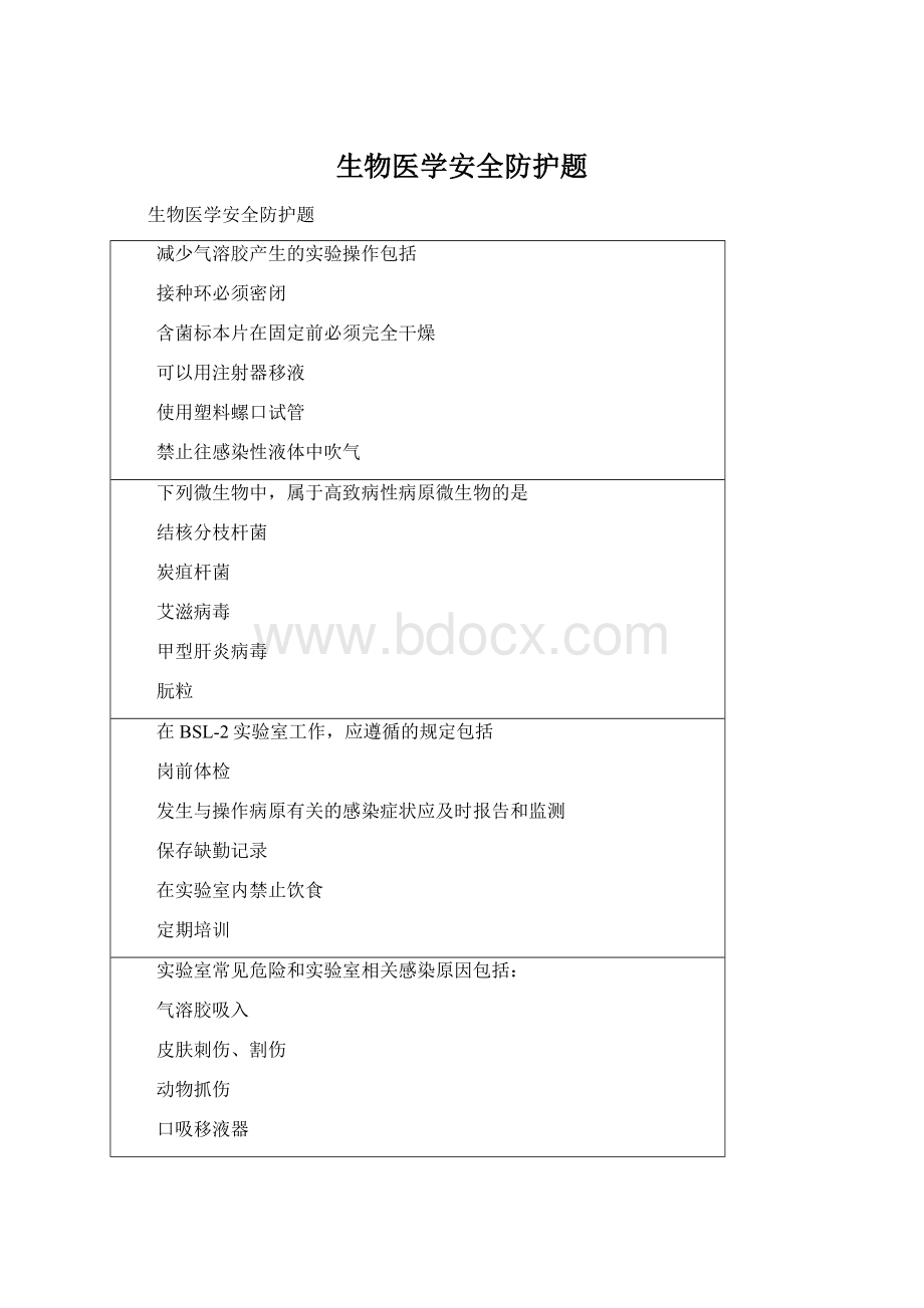 生物医学安全防护题.docx