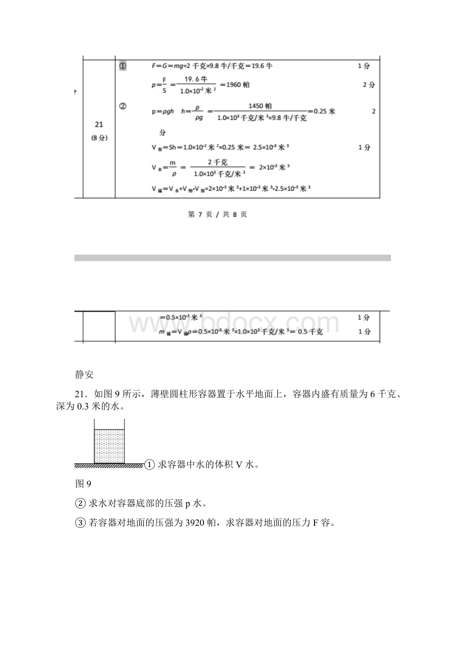 上海市中考物理二模汇编 压强压轴.docx_第2页