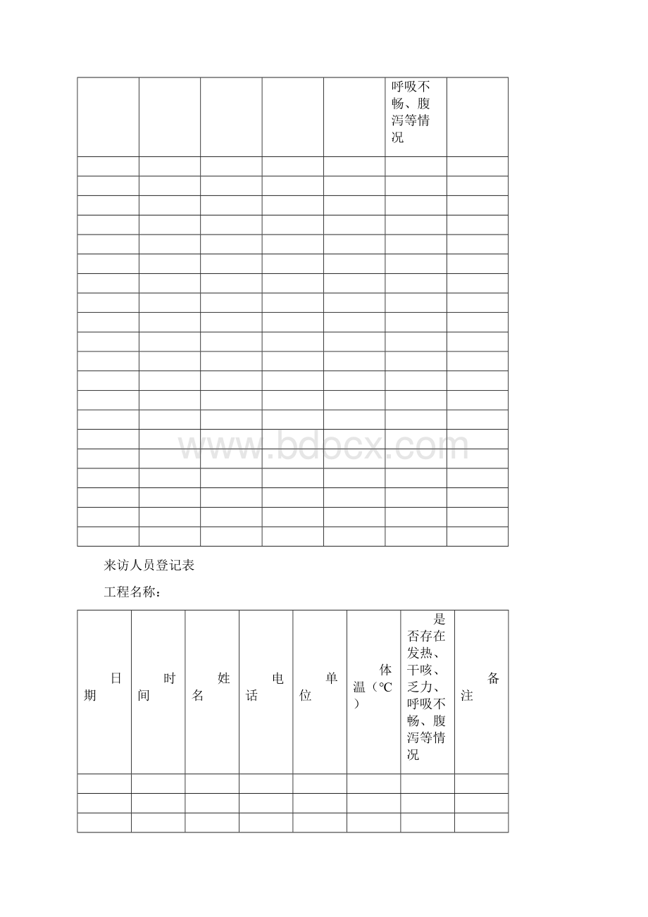 疫情期间来访人员登记表打印版文档格式.docx_第3页