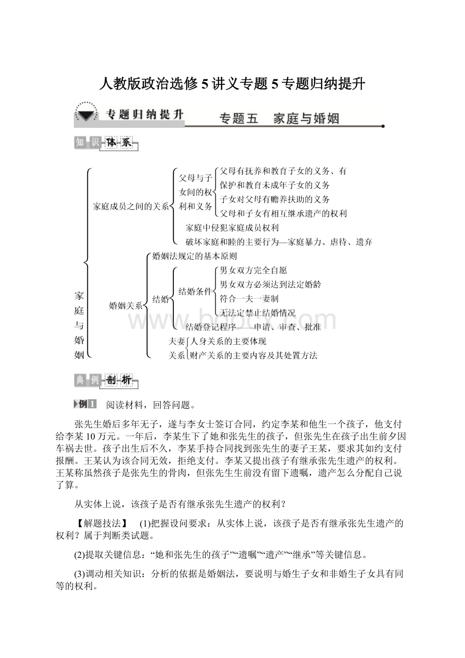 人教版政治选修5讲义专题5专题归纳提升.docx