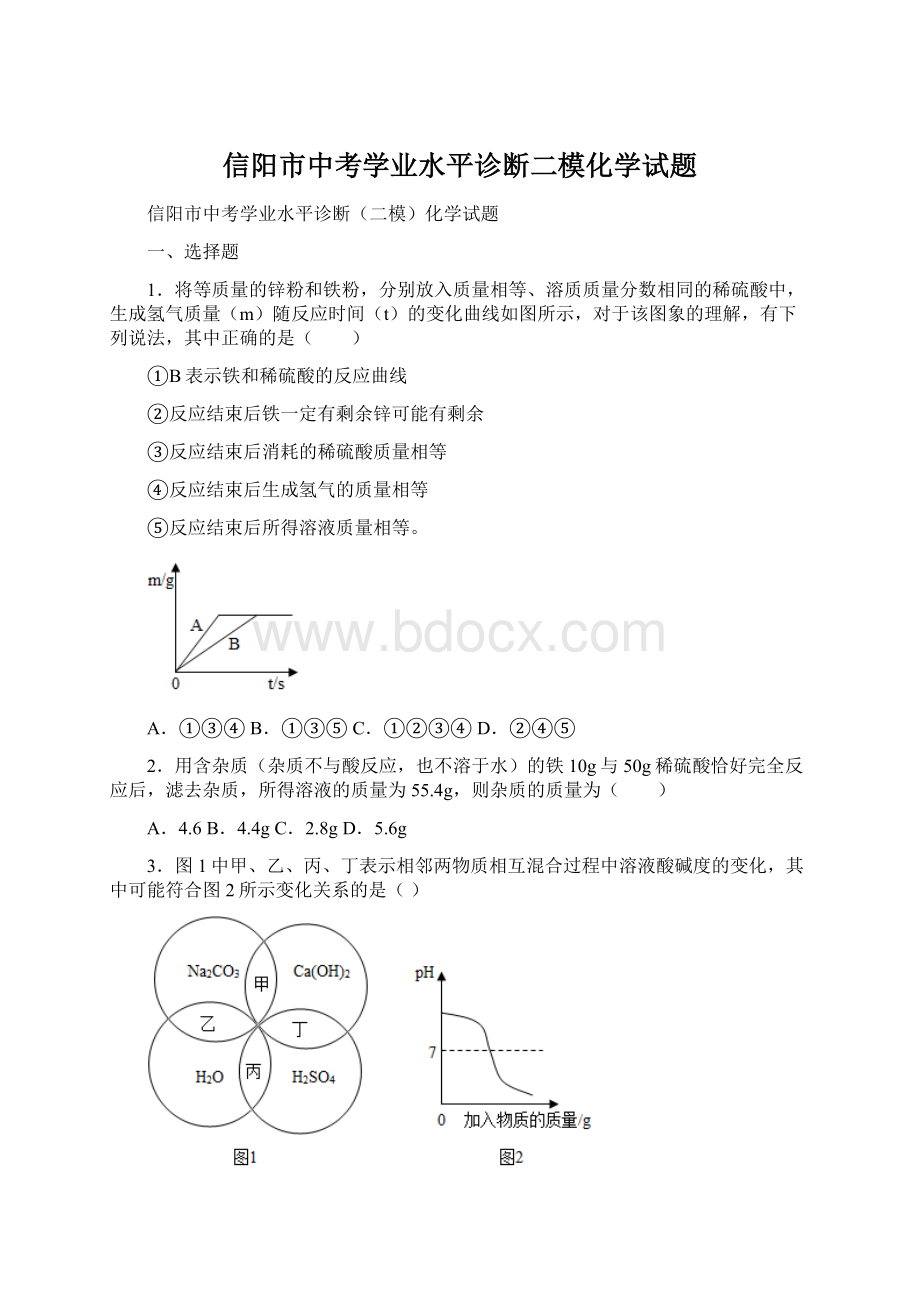 信阳市中考学业水平诊断二模化学试题.docx