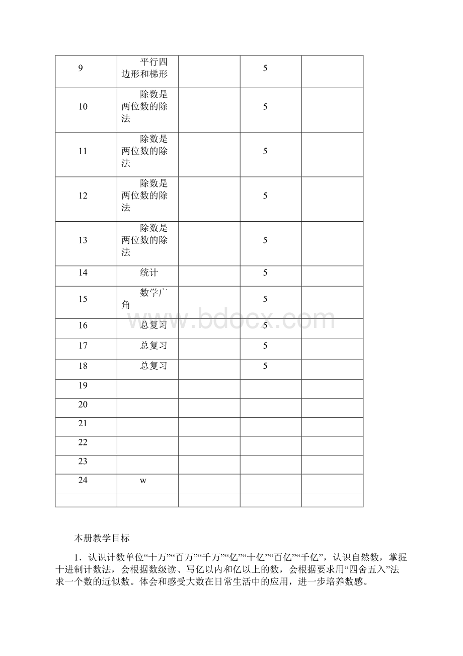 人教版小学四年级上册数学全册教案表格式Word下载.docx_第2页