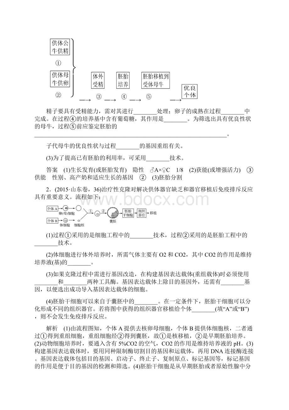 高考生物全国版二轮专题复习配套文档第九单元 现代生物科技专题 专题二 Word版含答案Word格式文档下载.docx_第3页