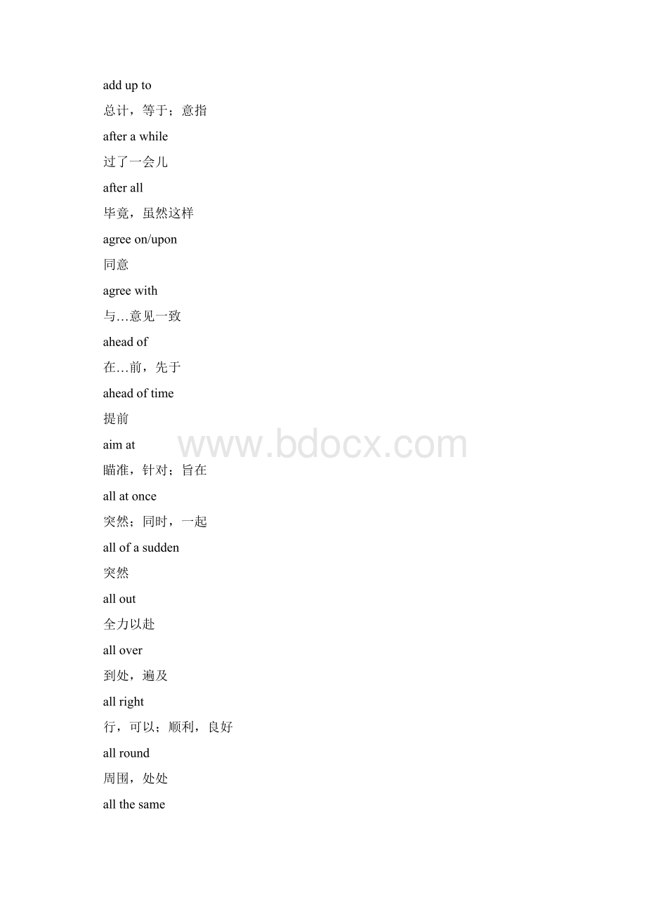 成人本科学士学位英语考试大纲词组表Word文档格式.docx_第2页