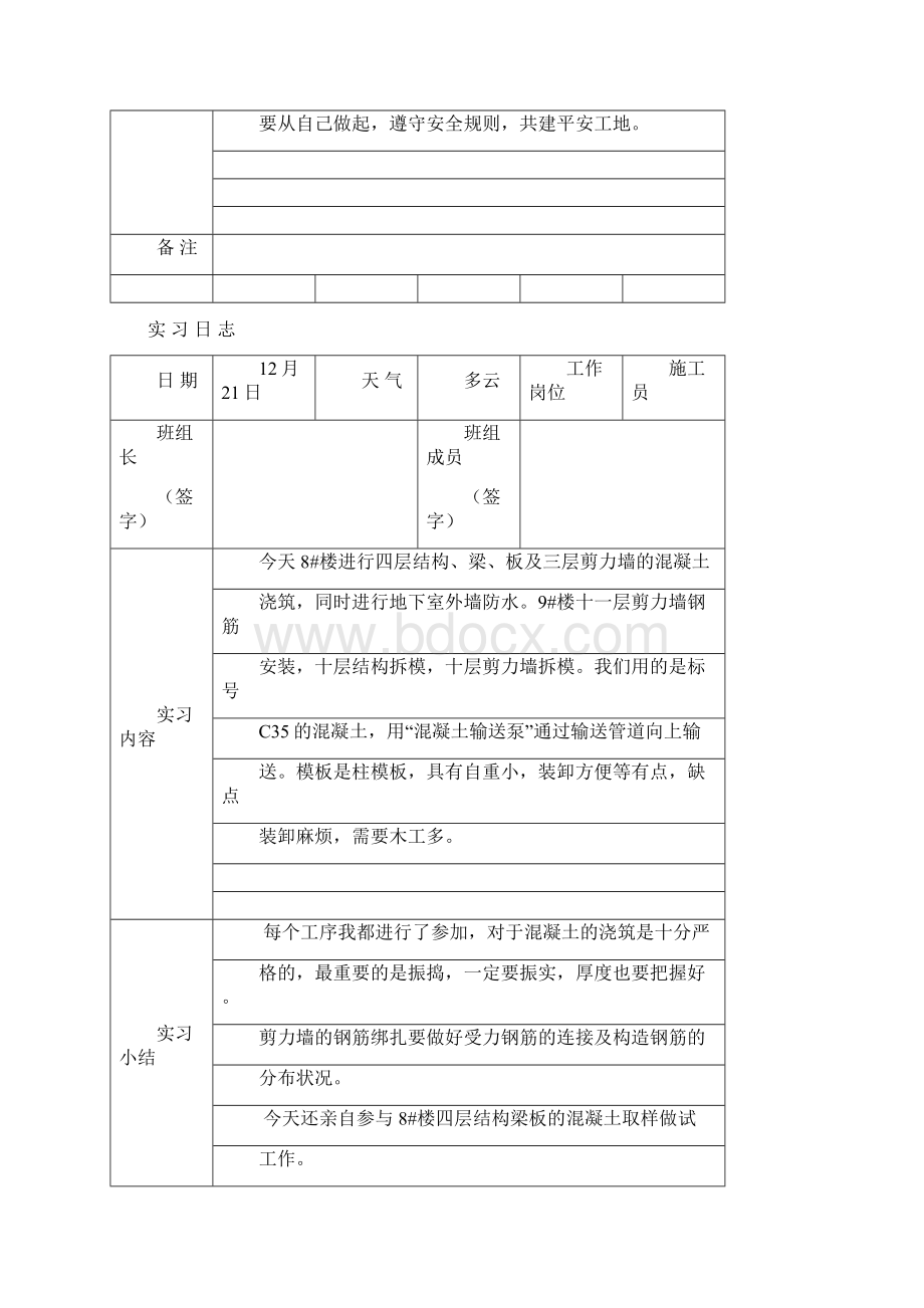 建筑工程实习日志.docx_第2页