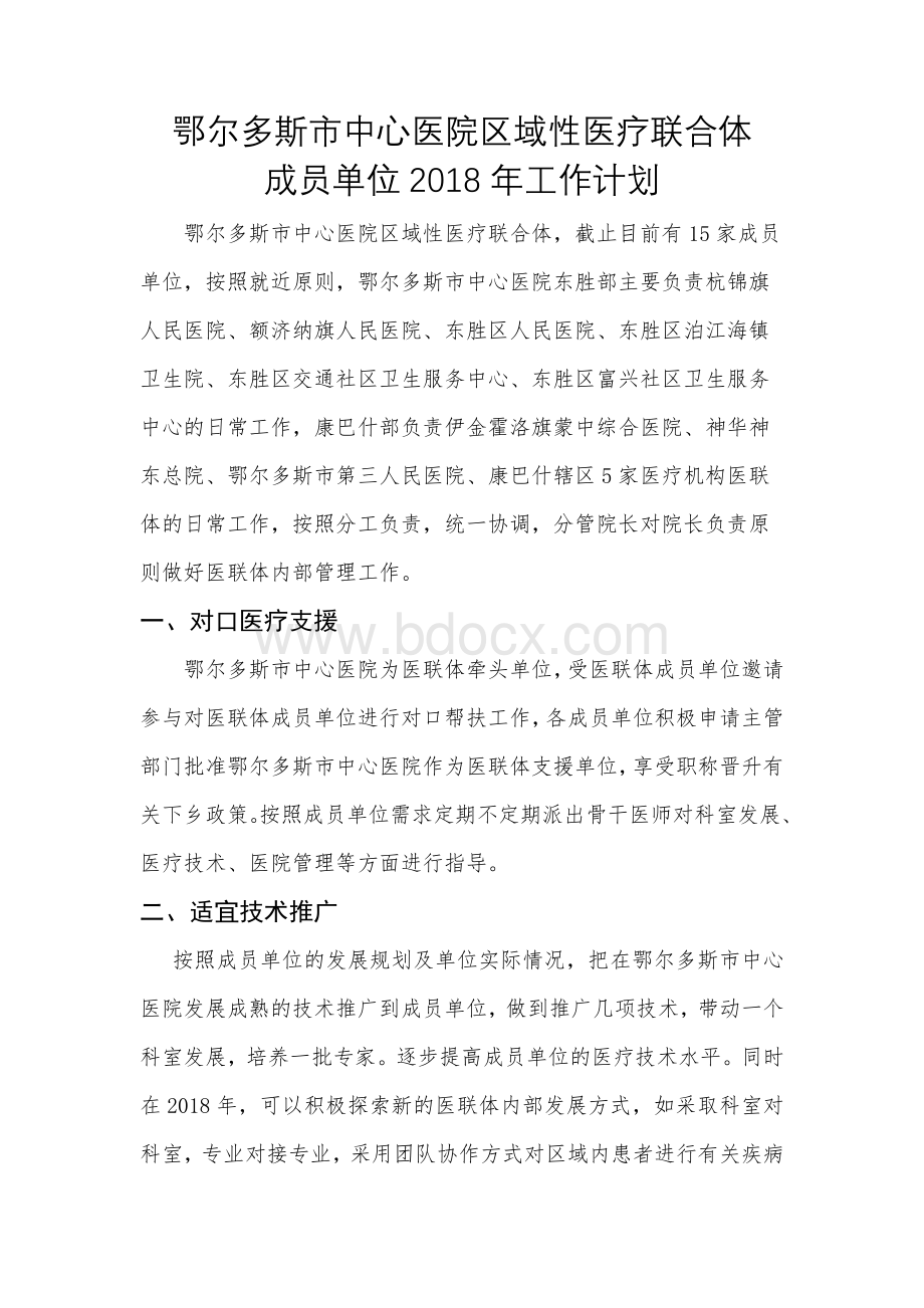 医联体实施计划Word文档格式.docx