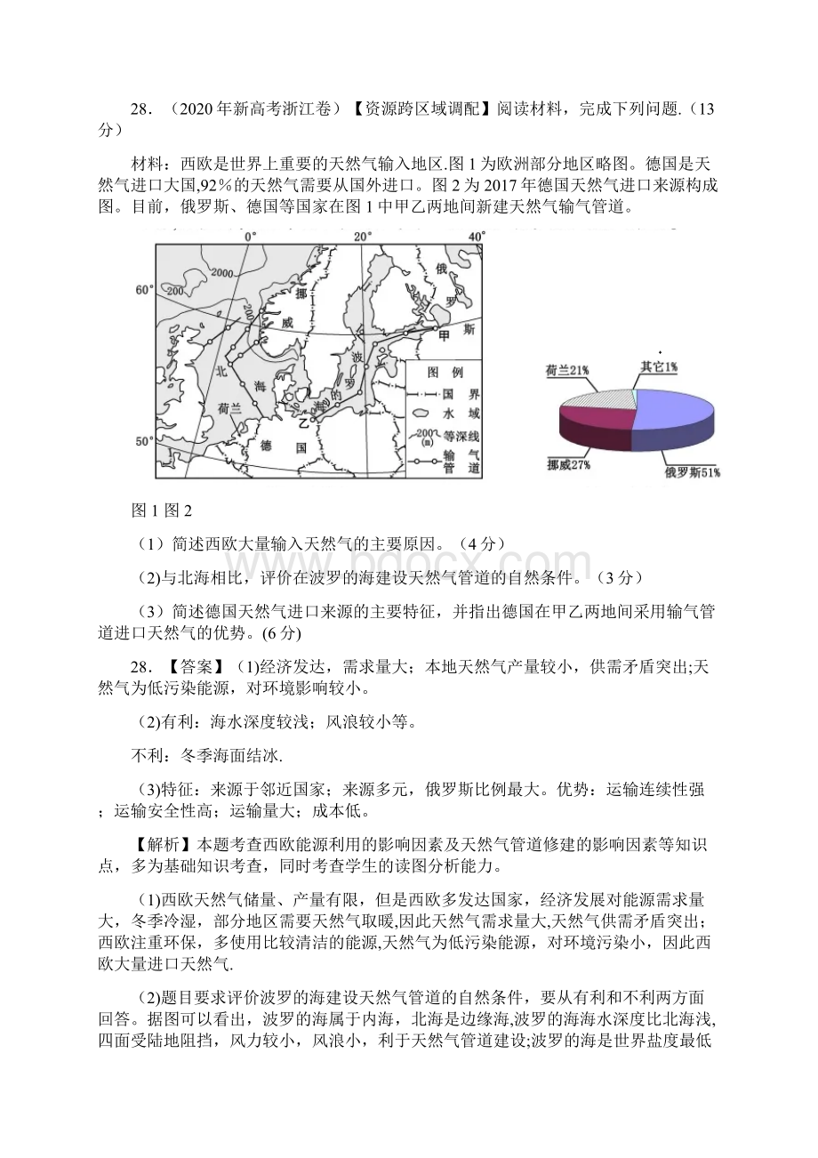 高考地理真题模拟题专项汇编19 资源跨区域调配与Word下载.docx_第3页