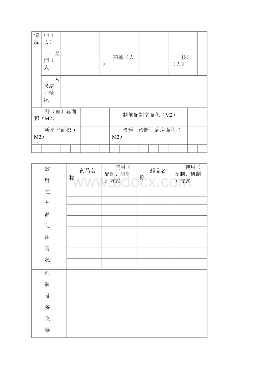 放射性药品使用许可证申请表模板Word下载.docx_第3页