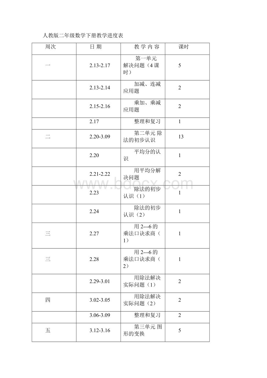 小学二年级下册数学教案打印稿.docx_第3页