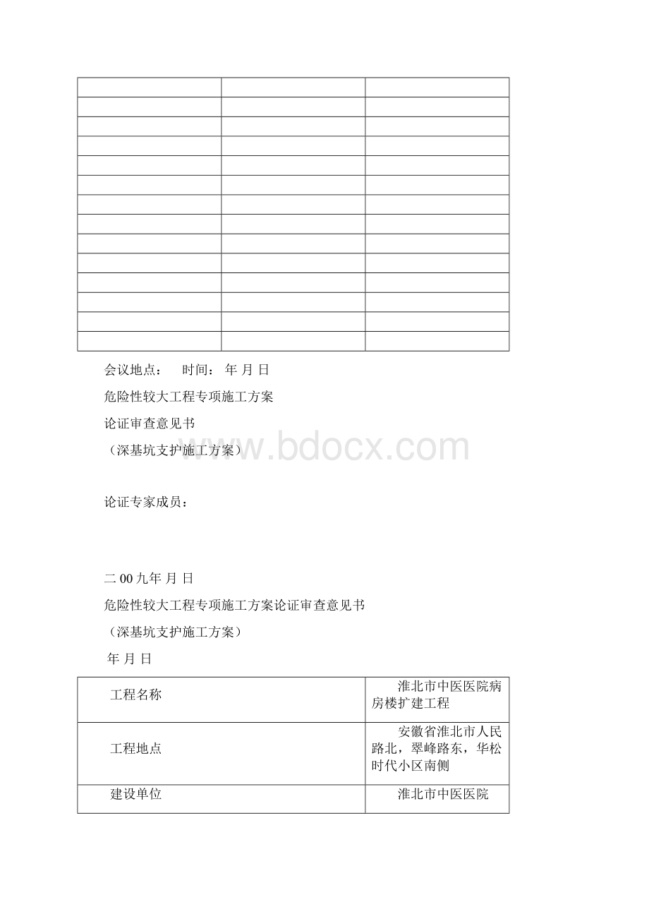 基坑支护施工方案专家论证空表格Word文件下载.docx_第2页