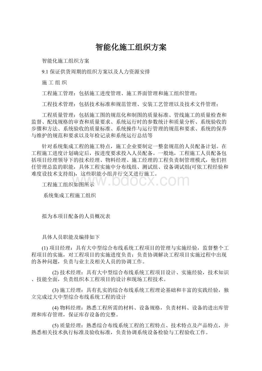 智能化施工组织方案文档格式.docx