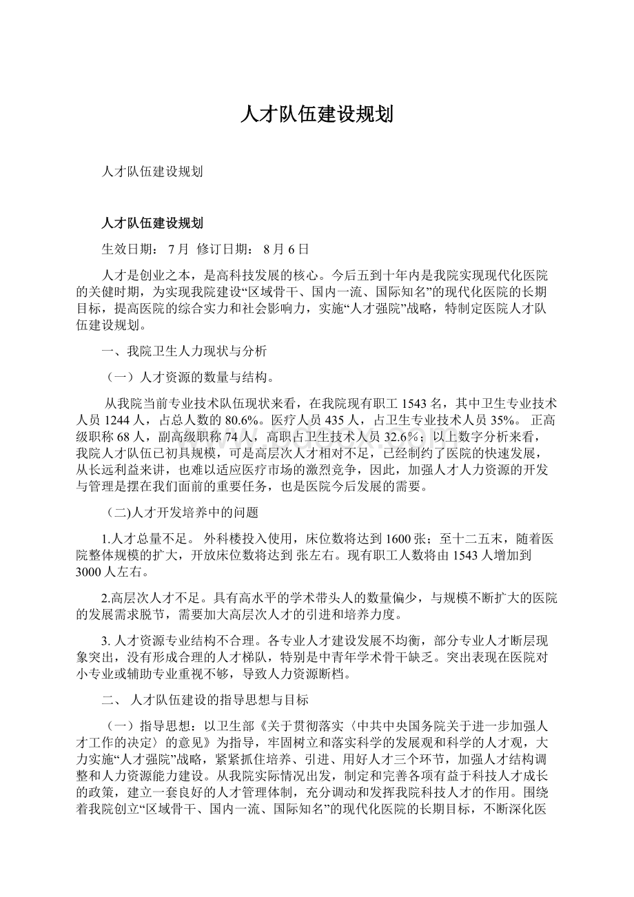 人才队伍建设规划.docx_第1页