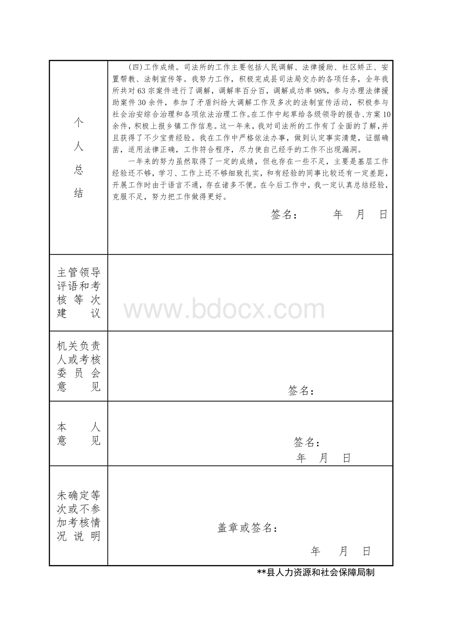 公务员年度考核登记表及个人总结(超完整)Word文档格式.doc_第2页