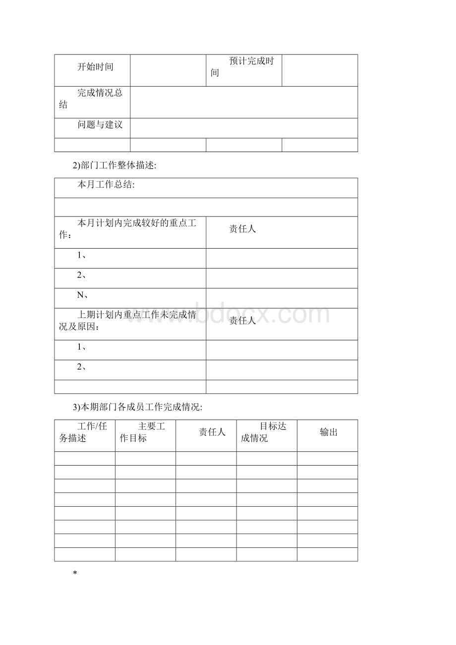 最新部门工作月报模板教学文案Word格式.docx_第3页