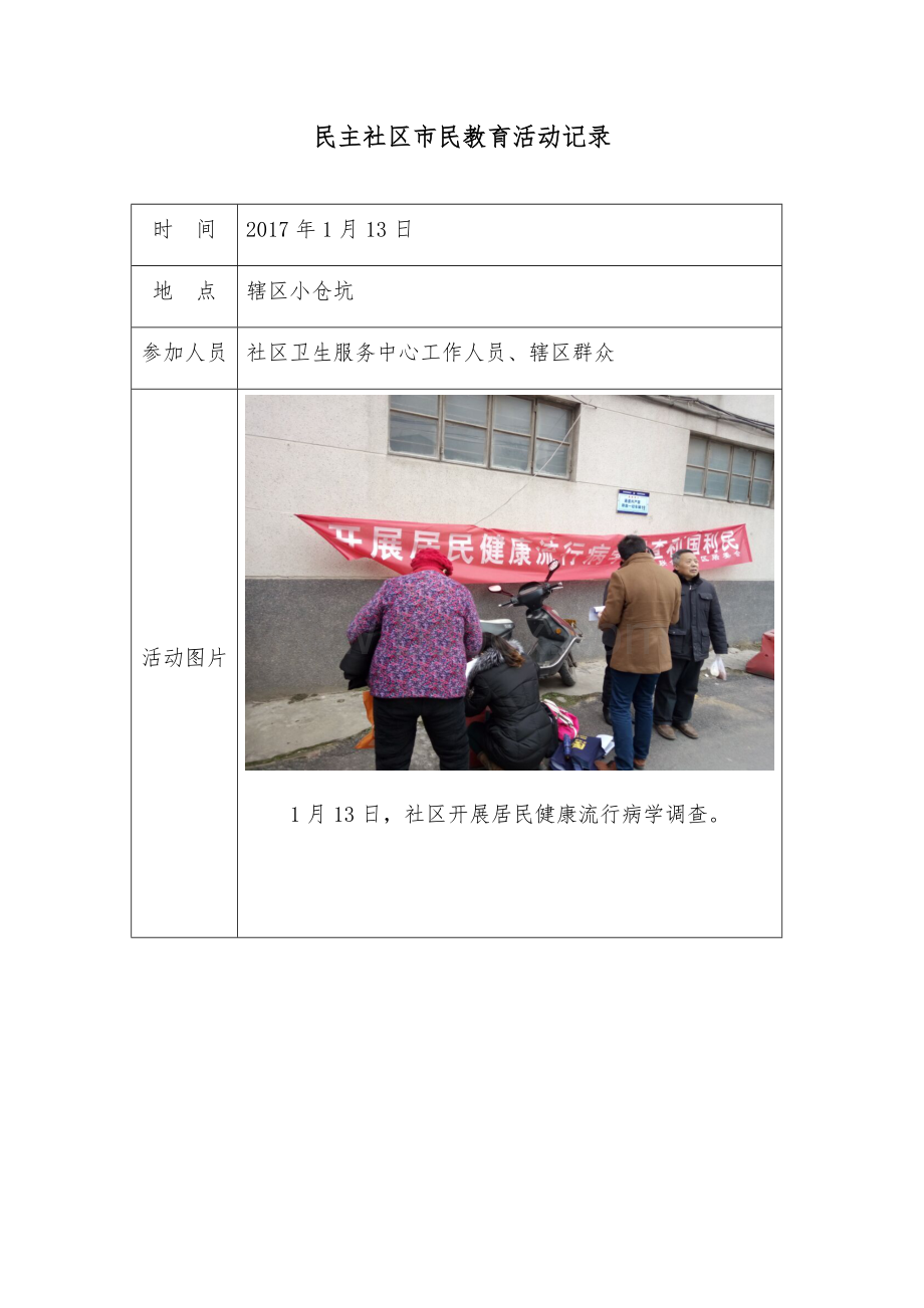 民主社区市民教育活动记录.docx