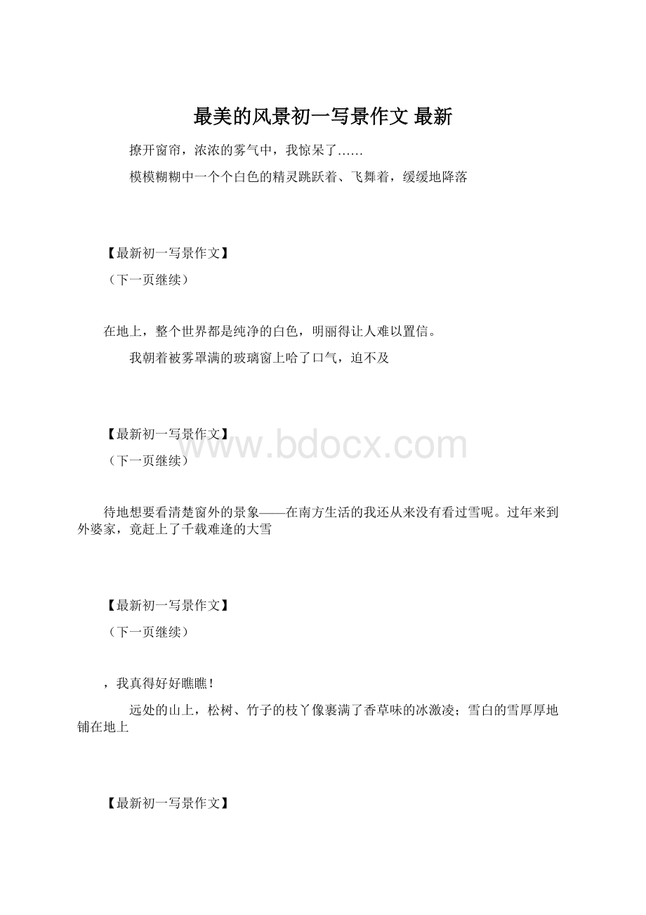 最美的风景初一写景作文 最新Word文档格式.docx