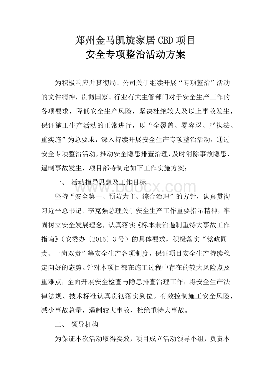 安全专项整治活动方案Word文件下载.docx