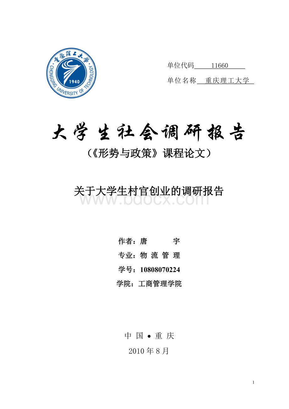 2.关于大学生村官创业的调研报告.doc