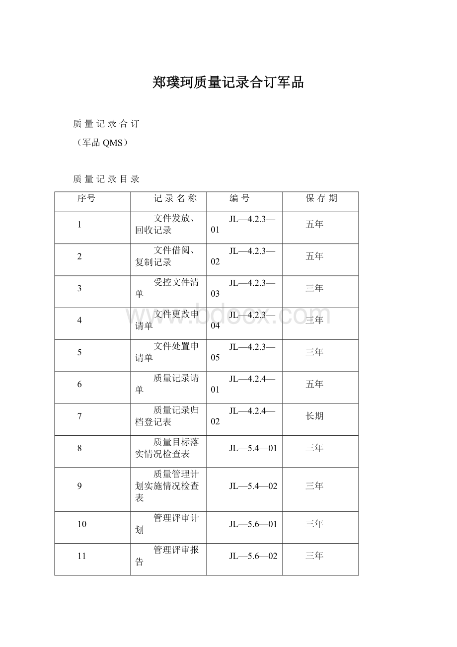 郑璞珂质量记录合订军品.docx_第1页