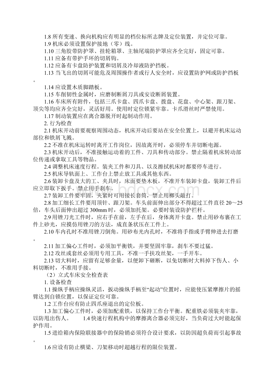 车削加工安全检查表参考文本文档格式.docx_第2页