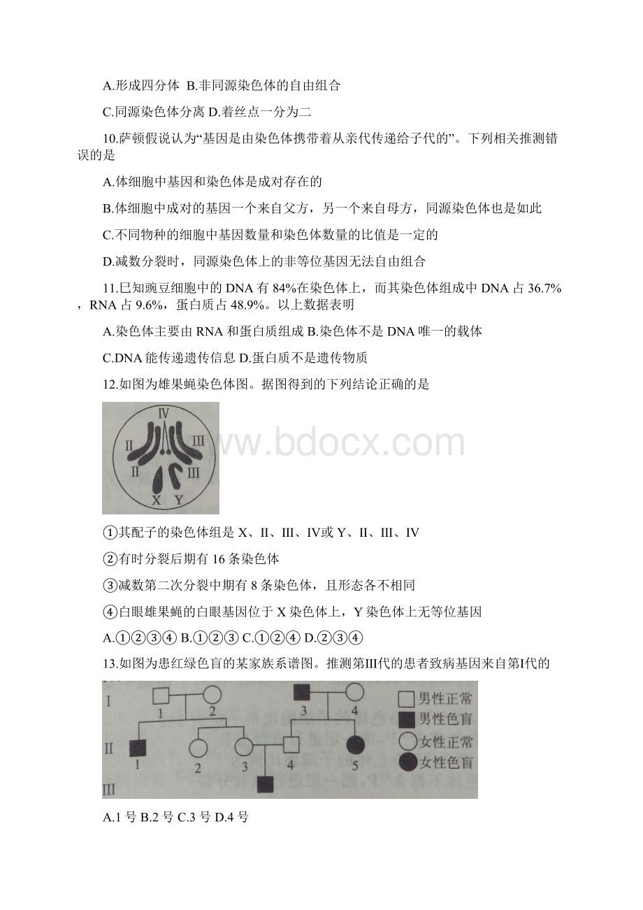 河北省学年高一下学期期末考试生物试题含答案Word文件下载.docx_第3页