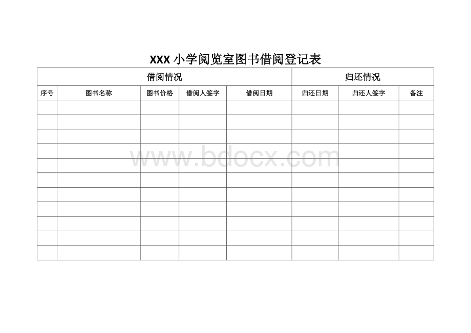 阅览室图书借阅登记表Word格式.doc_第2页