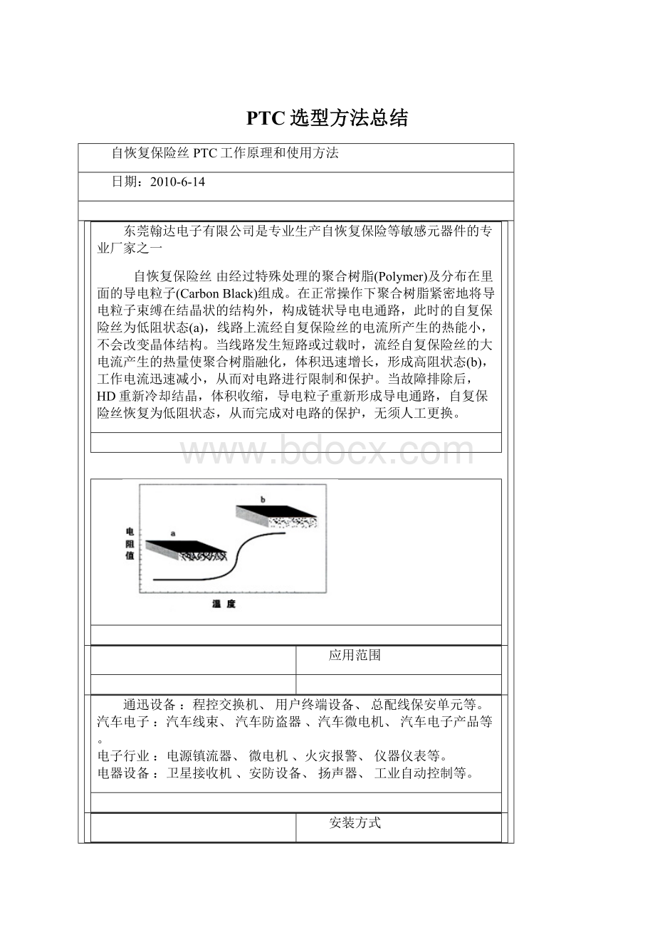 PTC选型方法总结.docx