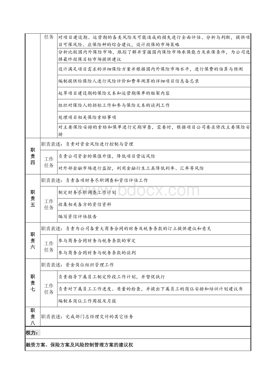 财务部资金经理职位说明书Word格式文档下载.docx_第2页