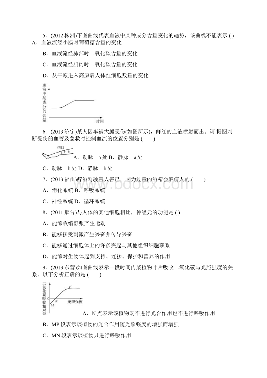 中考科学专题复习阶段性学业水平检测IWord下载.docx_第2页