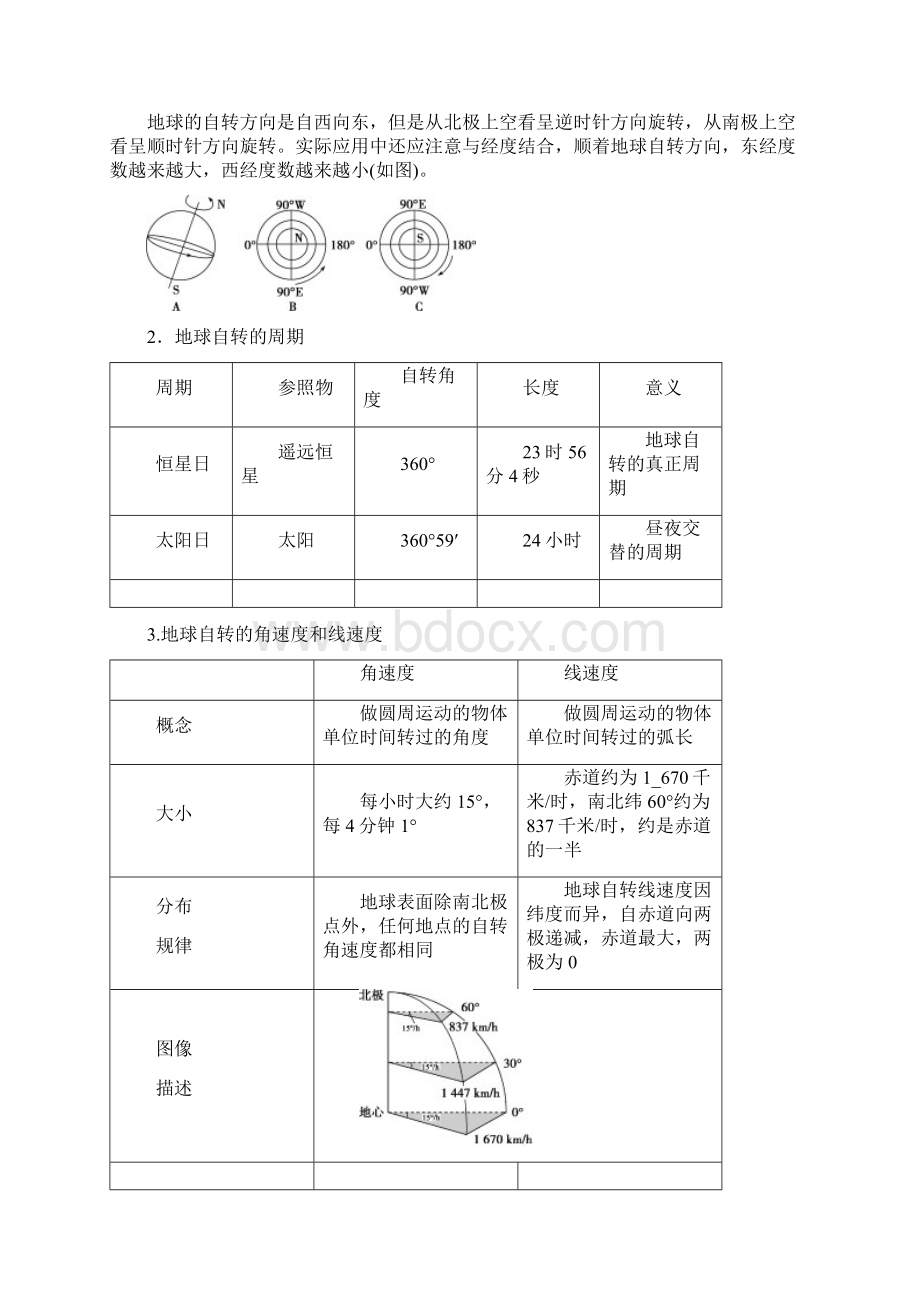 第一章第三节第1课时地球运动的基本规律.docx_第3页