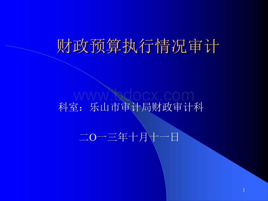 财政预算执行情况审计PPT推荐.ppt