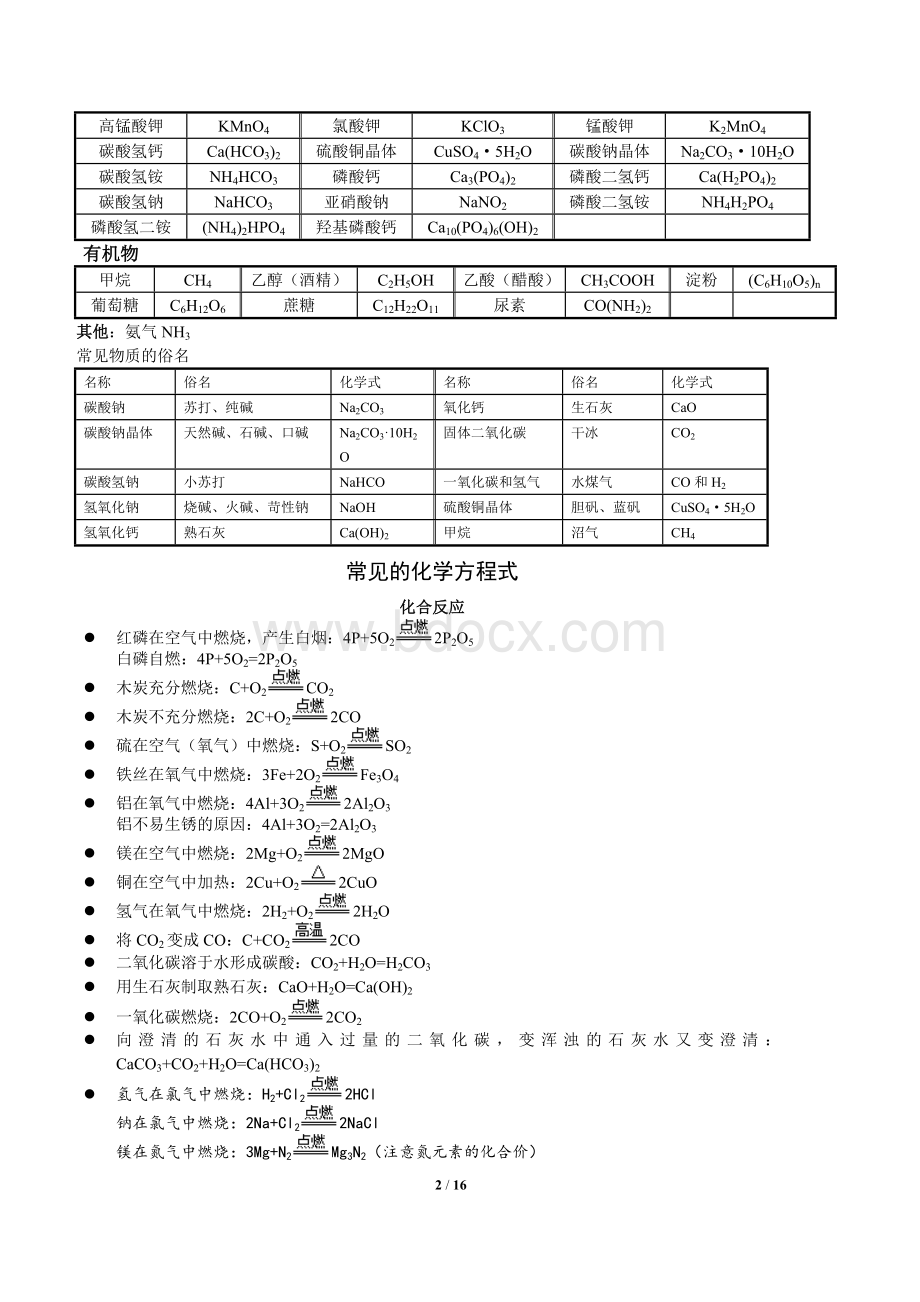 初中化学重点难点知识点总结(精简版卢克敏).doc_第2页