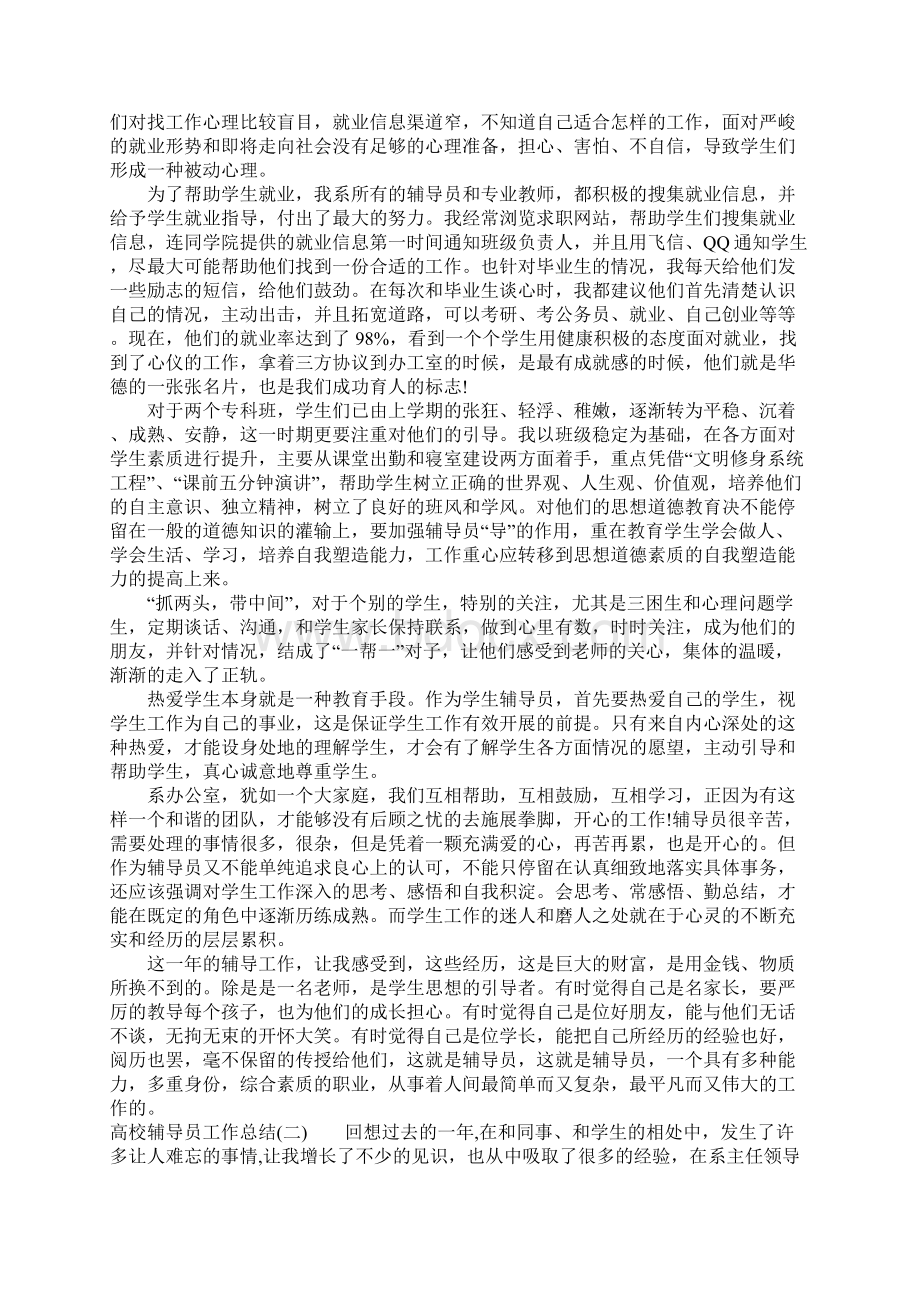 高校辅导员工作总结.docx_第2页