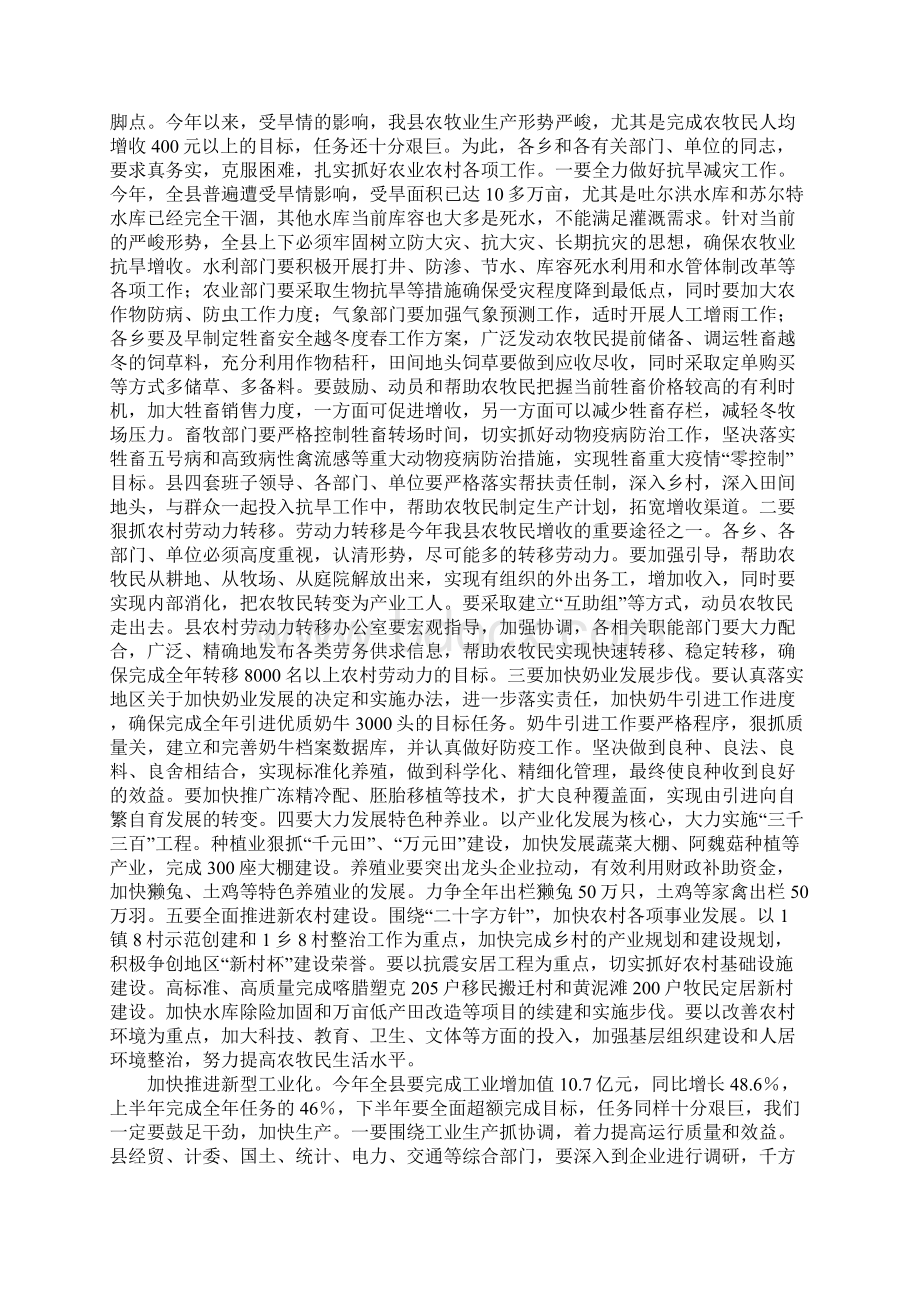 县长XX年半年工作总结讲话.docx_第2页