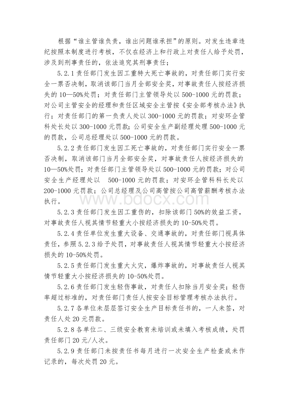 安全生产目标责任奖惩管理制度Word格式文档下载.doc_第2页